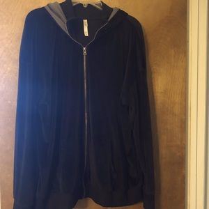 LuLaRoe Cozy Collection Zip Up Black Velvet Hoodie
